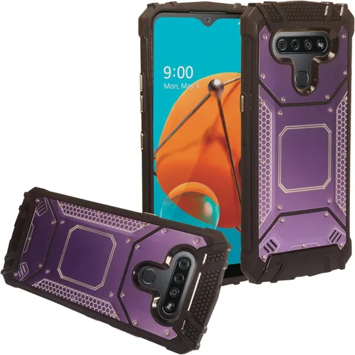 Vista 17 de Para LG K51, LG Reflect (LM-K500) - Funda híbrida con soporte de anillo - RS2 Negro