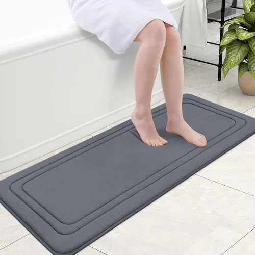 Vista 83 de Grandaily Alfombra de Baño de Espuma Viscoelástica 24x16, Ultra Suave, Antideslizante y Absorbente, Alfombras de Baño Lavables a Máquina y Secables