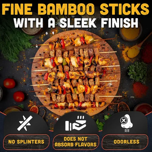 Vista 3 de Juego de 120 brochetas descartables de bambú extragrandes