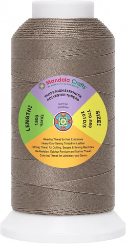 Vista 85 de Mandala Crafts Airforce Blue Tex 70 - Hilo de poliéster para tapicería 1500 Yds T70 UV Resistant Strong Thread for Leather Sewing, Marine
