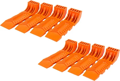 Vista 10 de Mytee Products Patines de neumáticos entrelazados para camión de grúa, camión de auxilio, transportador de vuelco, color naranja (juego de 4 piezas)