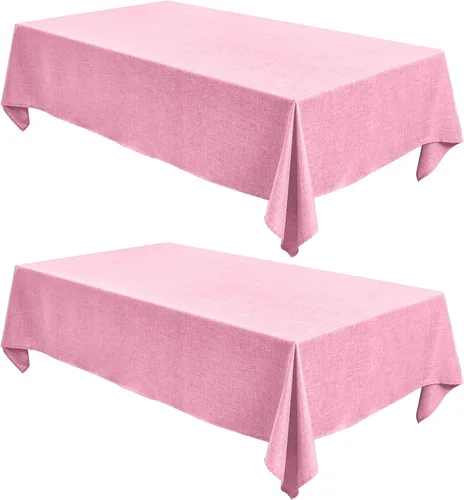 Vista 15 de Fitable - Manteles de lino sintético para mesas rectangulares: Mantel de granja resistente al agua y a las manchas, manteles de arpillera