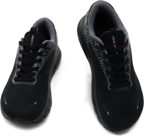 Vista 8 de JACKSHIBO Zapatos de punta ancha para hombres y mujeres, tenis anchos para correr en carretera, ligeros, transpirables, neutros, acolchados