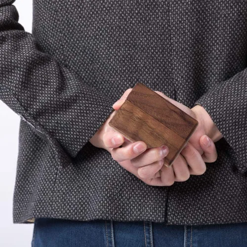Vista 5 de Engagement Ring Box Wood Proposal Wedding Ring Box Cooyeah Square Walnut Wooden Flip Jewelry Organizer Slim Handmade Decorative Boxes Square