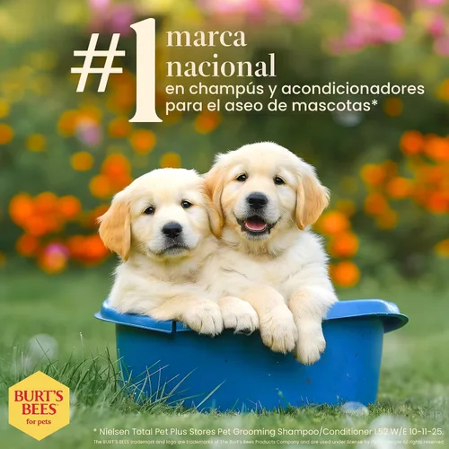 Vista 7 de Champú 2 en 1 Burts Bees para perrito, no irrita los ojos, paquete de de 1