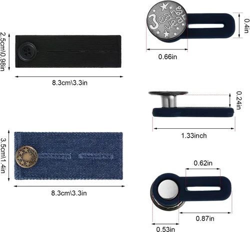 Vista 2 de WILLBOND Extensor de pantalones de mezclilla de 19 piezas para hombre, cintura ajustable, extensor de botón para mujeres y hombres, pantalones