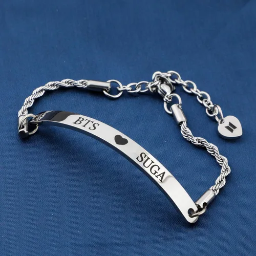 Vista 2 de Eigso KPOP Bangtan Boys Bracelet Love Yourself Chain Bracelet SUGA JIN JIMIN V JHOPE RM JK KPOP Army Fans Gifts KPOP Army Korean Group ARMY Gift