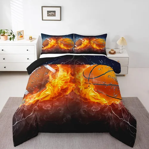 Vista 9 de Erosebridal Juego de edredón de béisbol tamaño individual, juegos de ropa de cama deportiva para niños, edredones y juegos de ropa de cama de nido