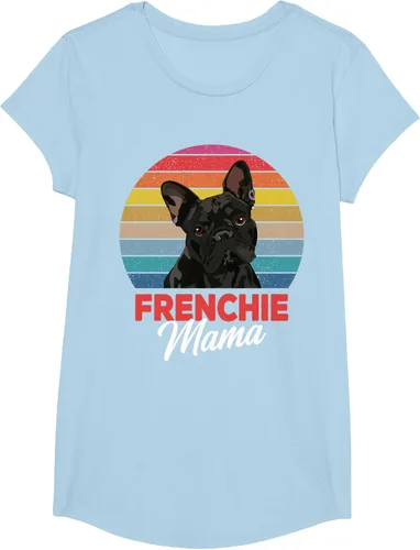 Vista 18 de Frenchie Mama - Camiseta divertida de regalo para niñas y perros Bulldog Francés, Negro, S