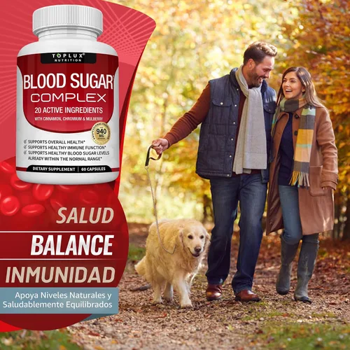 Vista 6 de Suplemento Complejo de Azúcar en la Sangre - Apoya Niveles Saludables de Azúcar en la Sangre que Ya Están Dentro del Rango Normal, Completamente