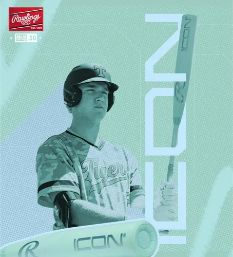 Vista 2 de Rawlings 2026 Bate de béisbol ICON BBCOR Caída de -3 Barril de 2 5/8 pulgadas Compuesto de 2 piezas