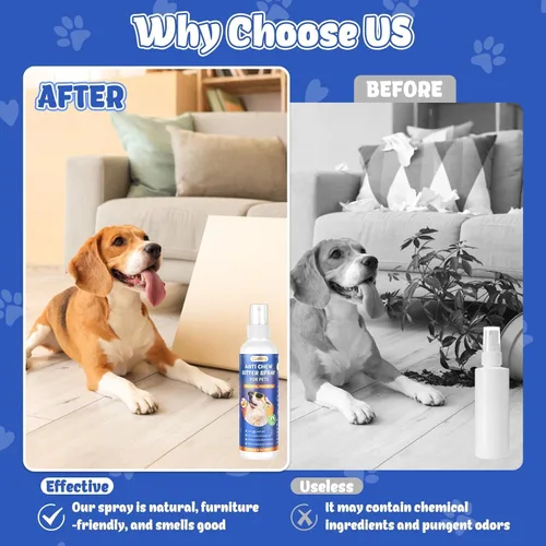 Vista 5 de Cudory 2 unidades de spray de manzana amarga para perros para dejar de masticar, sin masticar en aerosol para perros y gatos, protege muebles