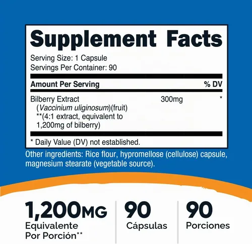 Vista 2 de Nutricost Extracto de arándano 90 cápsulas para 90 porciones, sin gluten