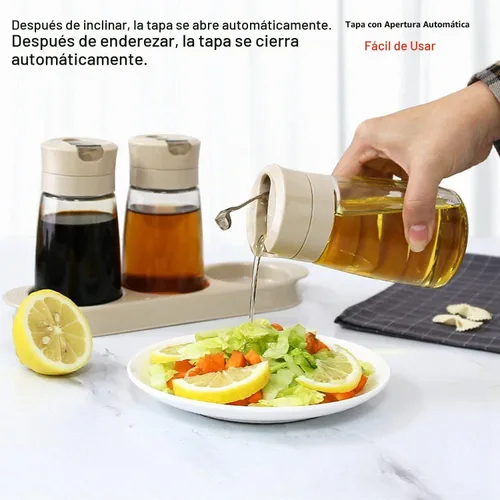 Vista 2 de Botella de salsa de soja con tapa abatible, dispensador de aceite Albaricoque