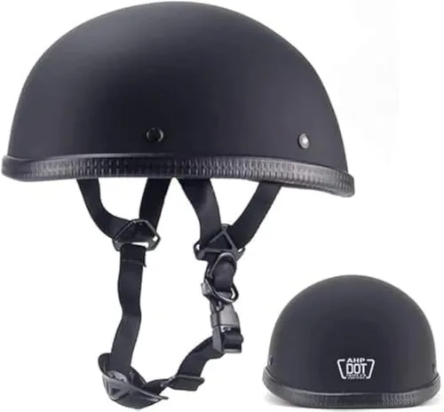 Vista 7 de Casco pequeño y ligero ultrafino para motocicleta, aprobado por DOT, de perfil bajo, para hombres y mujeres, casco de motocicleta alemán retro