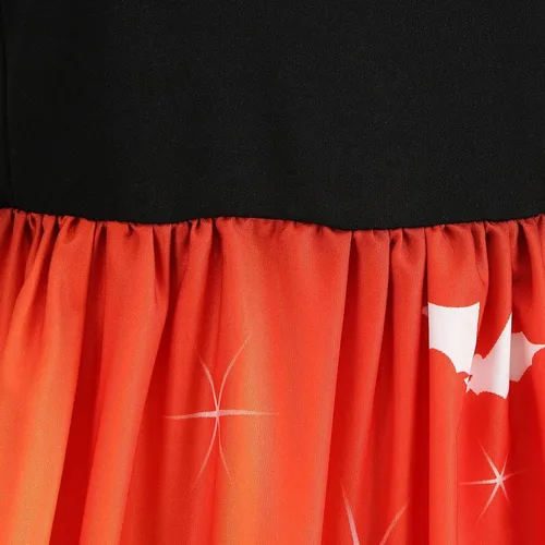 Vista 5 de Disfraces de Halloween para mujer, vestido de cóctel de manga larga con encaje, vestido de calabaza y fantasma, disfraz de fiesta de cosplay
