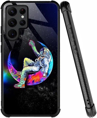 Vista 50 de ZHEGAILIAN Funda compatible con Samsung Galaxy S21, funda de vidrio orgánico para niñas, mujeres y hombres, diseño de cuatro esquinas, antiarañazos