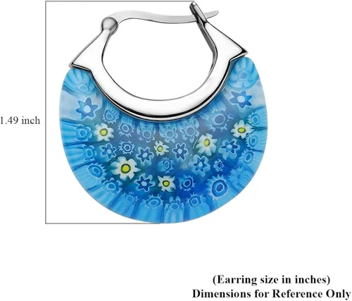 Vista 4 de Shop LC Stainless Steel Glass Hoops Hoop Earrings Fashion Jewellery Women Jewelry Gifts