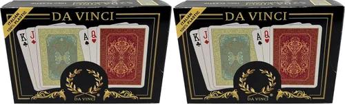 Vista 3 de Da Vinci Persiano, set de juego de cartas de plástico 100 % italiano, Juego de 2 cartas de póker, con caja dura y 2 tarjetas de corte. Elegir índice