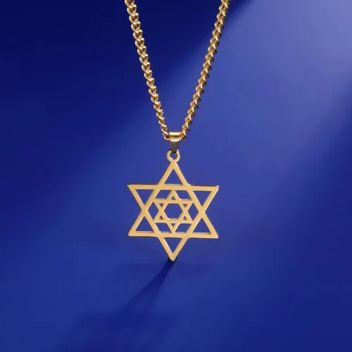 Vista 21 de EUEAVAN Collar con dije de estrella de David contra el mal de ojo de seis puntas con dije de estrella de David, hexagrama demoníaco religioso