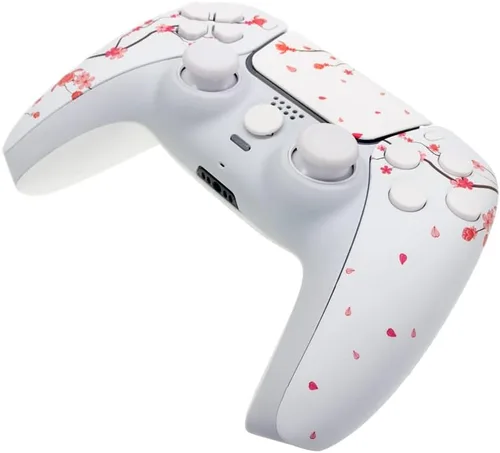 Vista 7 de Cherry Blossoms - Carcasa frontal para controlador PS5 con panel táctil, placa frontal personalizada para PS5 BDM-020 (flores de cerezo)