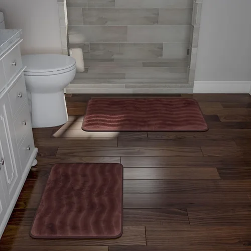 Vista 8 de Lavish Home - Juego de tapete de baño de espuma viscoelástica, 2 unidades Marfil
