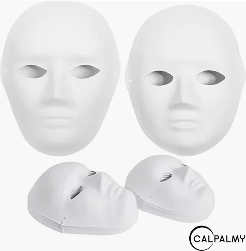 Vista 7 de CALPALMY Paquete de 14 máscaras de papel maché, 2 tamaños para proyectos artísticos, teatro, Halloween, fiestas de máscaras, arte en el aula
