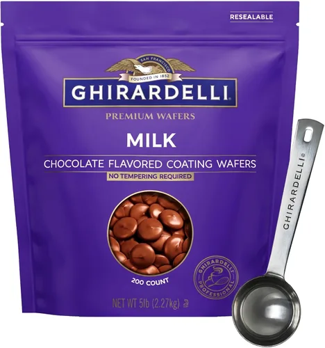 Vista 11 de Ghirardelli Obleas de revestimiento premium oscuras, 5 libras con cuchara
