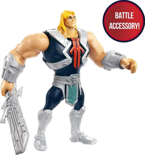 Vista 3 de He-Man and the Masters of the Universe - Figura grande de He-Man con accesorio inspirado en la serie animada MOTU Netflix, juguete coleccionable