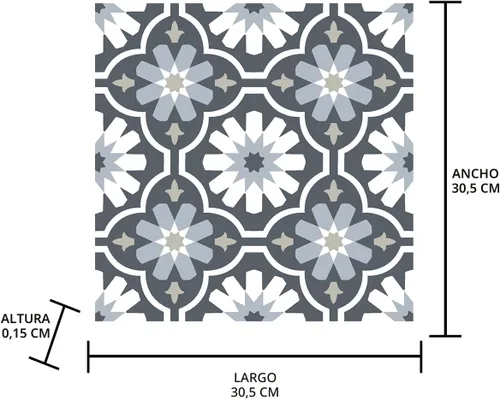Vista 9 de FloorPops FP2944 Sevilla - Azulejos para suelo (despegar y pegar), multicolor