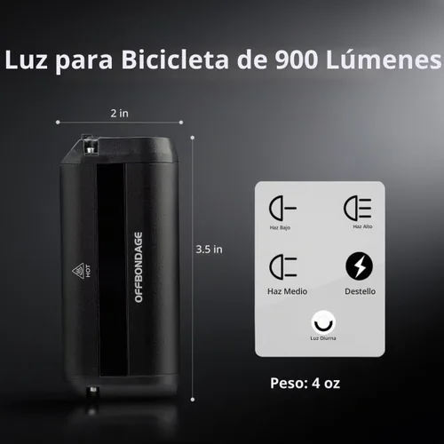 Vista 2 de Barra de luz para bicicleta eléctrica, batería recargable de luz frontal súper brillante, IPX5 impermeable, 5 modos de faros de bicicleta