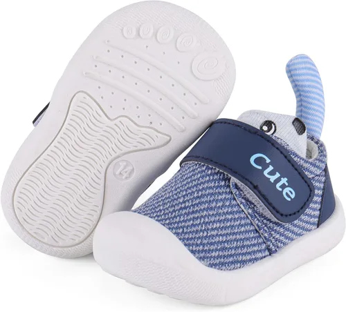 Vista 2 de Zapatos de bebé para niño y niña, zapatos de malla transpirable para caminar, suela de goma antideslizante, zapatos de cuna para primeros pasos