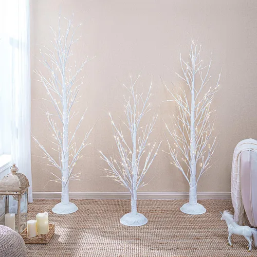 Vista 9 de Maria - Árbol de Navidad dorado preiluminado de 7.5 pies