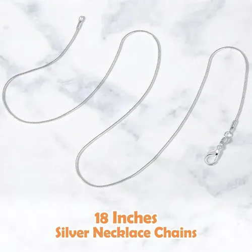 Vista 4 de Cadenas de Collar Paxcoo de 30 Piezas - Cadenas de Serpiente Chapadas en Plata para Hacer Joyería, 1.2 mm (22 Pulgadas)