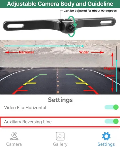 Vista 4 de WiFi Car Backup Camera, GreenYi 5G 720P HD Car License Plate Rear/Front View Reverse Camera for iPhone iPad Android Smart Phones Tablets Which