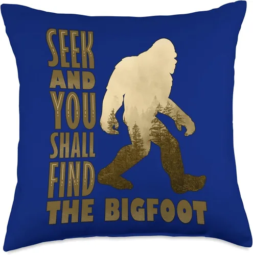 Vista 4 de Bigfoot Figure Sasquatch Yeti Seek And You Shall Find Throw Pillow