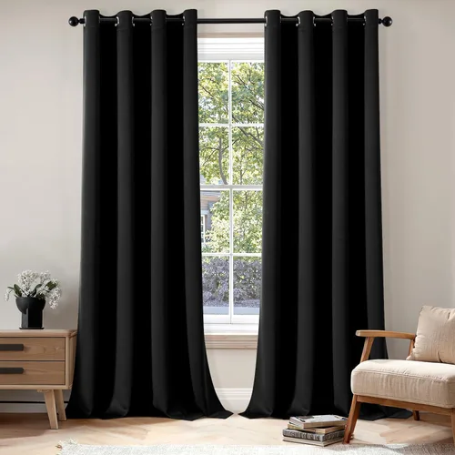 Vista 57 de MIULEE Cortinas opacas para dormitorio o sala de estar, juego de 2 paneles de cortina para ventana con aislamiento térmico y bloqueo de luz