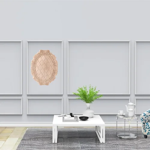 Vista 6 de Apliques de madera tallada Onlay sin pintar, apliques de madera y onlays para muebles (10,24x18 cm/ 9.06"x7.87")