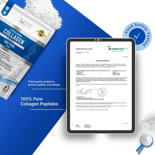 Vista 8 de The Intelligent Health - Péptidos de colágeno hidrolizado en polvo, alimentados con pasto, alto en proteínas, sin sabor, libres de gluten, apto