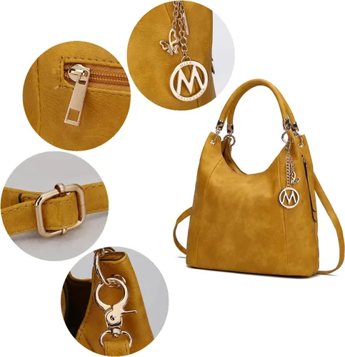 Vista 7 de MKF Collection Monederos Hobo para mujer - Bolso de cuero PU Bolso de hombro Hobo para mujer - Asa superior de moda
