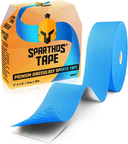 Vista 11 de Kinesiology tape spartan tape apoyo perfecto para athletic kinesiología, Rollo de velcro, recuperación y fisioterapia guía. Uncut rollo de 115 pies