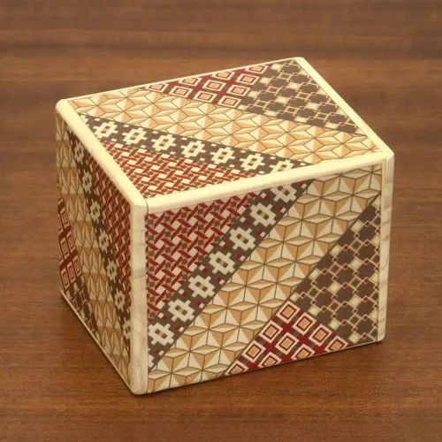 Vista 10 de Bits and Pieces - Caja de rompecabezas Secret Puzzle Box detallada de mosaico - Solución en 7 pasos - Caja de rompecabezas de madera para guardar