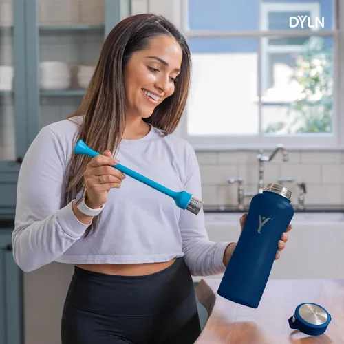 Vista 9 de DYLN - Botella de agua de hidrógeno Crea agua alcalina hidratante rica en hidrógeno hasta 9 pH Botella de agua de acero inoxidable aislada al