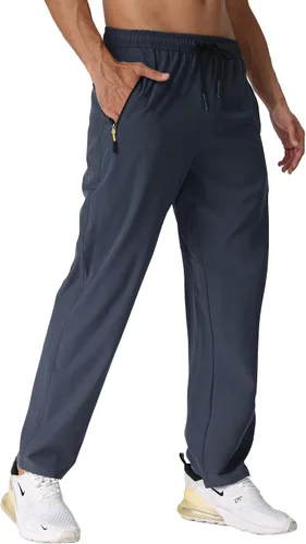 Vista 2 de Rapoo Pantalones de senderismo ligeros para hombre, de secado rápido, elásticos, para correr, entrenar y casual