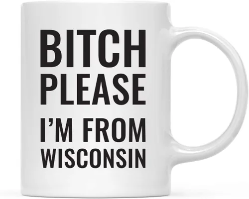 Vista 55 de Andaz Press Taza de café de 11 onzas, regalo de broma, Bitch Please I'm from Alabama, paquete de 1, incluye caja de regalo, divertidas ideas