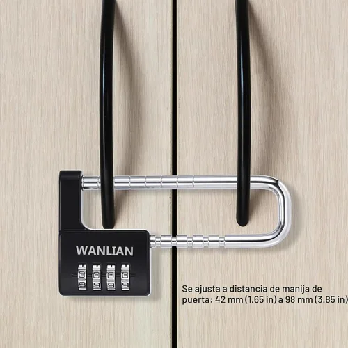 Vista 2 de Cerradura de combinación, cerradura de combinación de 4 dígitos, grillete de 3/8 pulgadas de largo, candado impermeable para exteriores
