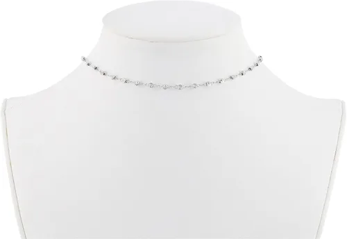 Vista 2 de Collar de cadena de plata fina, cortado con diamante italiano