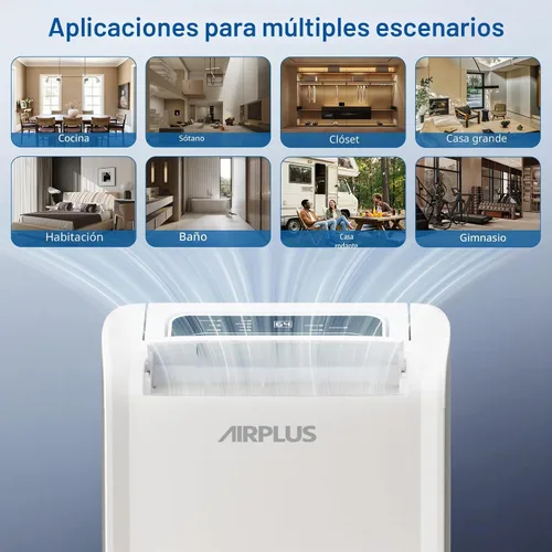 Vista 7 de AIRPLUS - Deshumidificador de 70 pintas con manguera de drenaje, 4500 pies cuadrados para sótano
