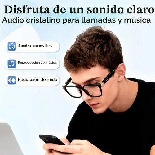 Vista 4 de Gafas inteligentes LOANGYUNFONE AI con traducción en tiempo real y asistente de voz Bluetooth Audio Sunglasses, Noise-Cancelling Calls & Music