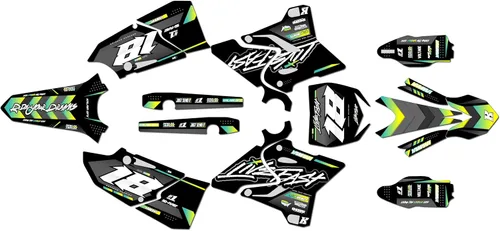 Vista 5 de Kit de gráficos para Yamaha YZ 250 (2015-2021) Serie Rebel Azul 09 mil - Kit de calcomanías gráficas personalizadas de carreras de motocross, sin